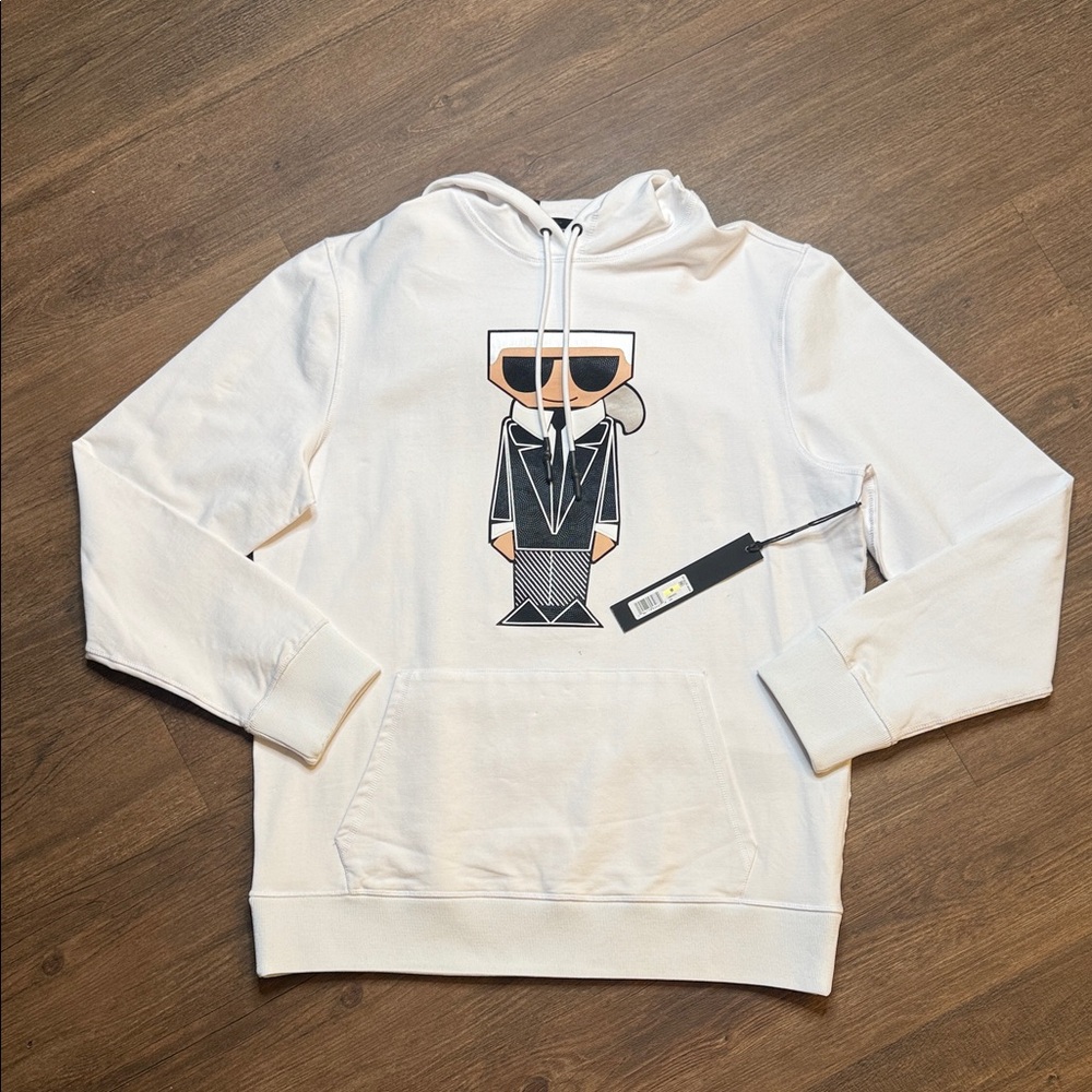 Karl Lagerfeld White Graphic Hoodie